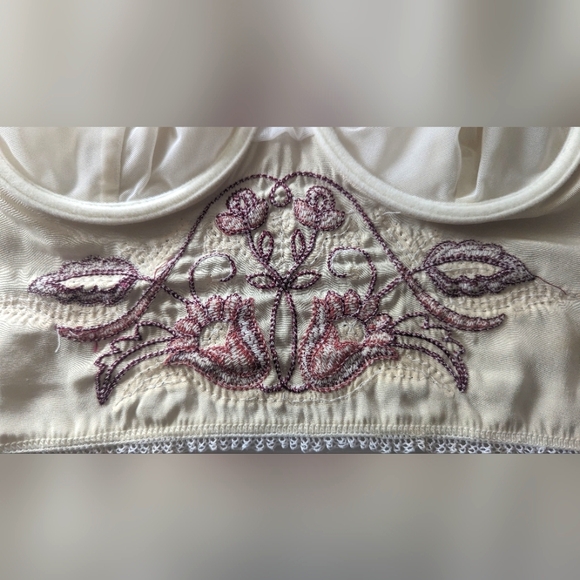 Designer PATRIZIA PEPE Silk Floral Embroidery Sequins Bustier. Vintage. Sz 42 EU - Picture 12 of 16